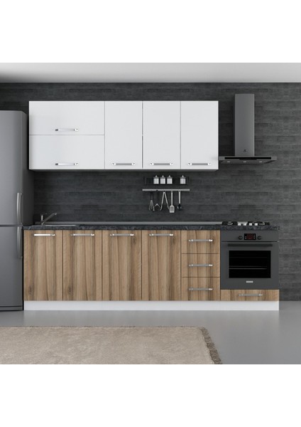 260 cm Mutfak Dolabı Beyaz Dore 260-D3