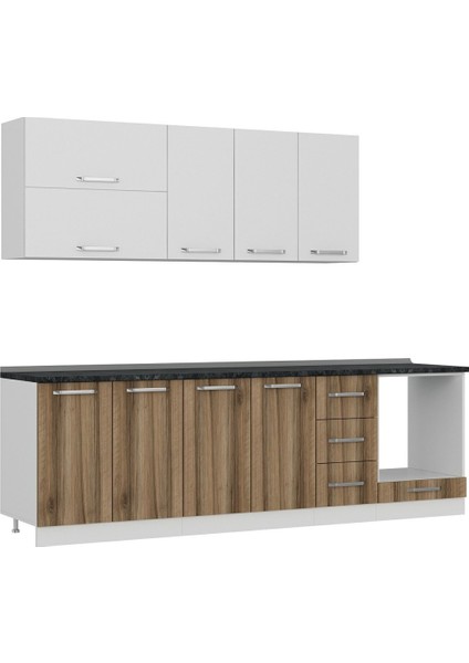 260 cm Mutfak Dolabı Beyaz Dore 260-D3