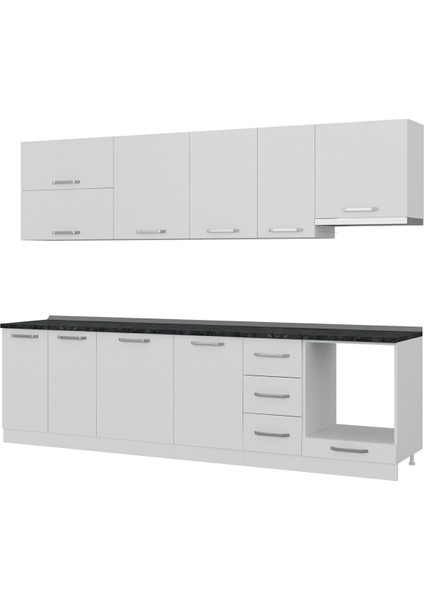 290 cm Mutfak Dolabı Beyaz 290-B8