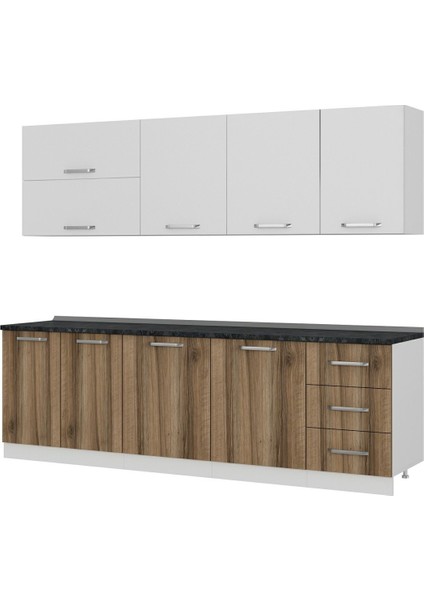 260 cm Mutfak Dolabı Beyaz Dore 260-D1