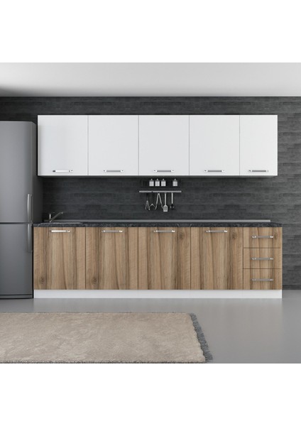 285 cm Mutfak Dolabı Beyaz Dore 285-D2