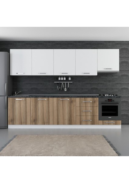 300 cm Mutfak Dolabı Beyaz Dore 300-D12