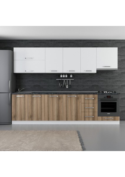 295 cm Mutfak Dolabı Beyaz Dore 295-D8