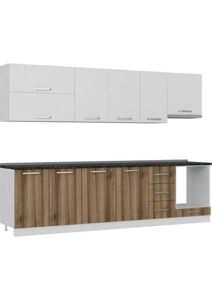 295 cm Mutfak Dolabı Beyaz Dore 295-D8
