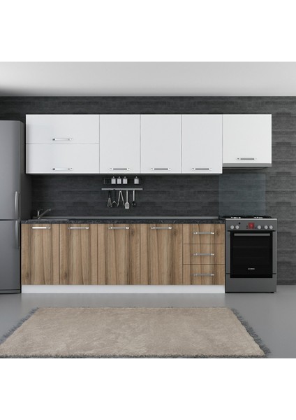 300 cm Mutfak Dolabı Beyaz Dore 300-D8