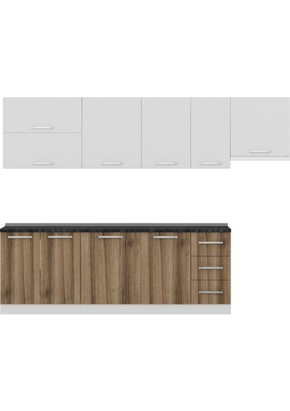 290 cm Mutfak Dolabı Beyaz Dore 290-D7