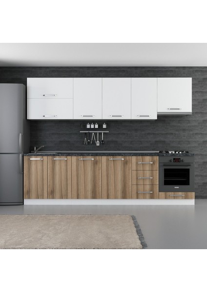 285 cm Mutfak Dolabı Beyaz Dore 285-D5