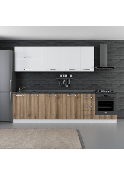 290 cm Mutfak Dolabı Beyaz Dore 290-D6