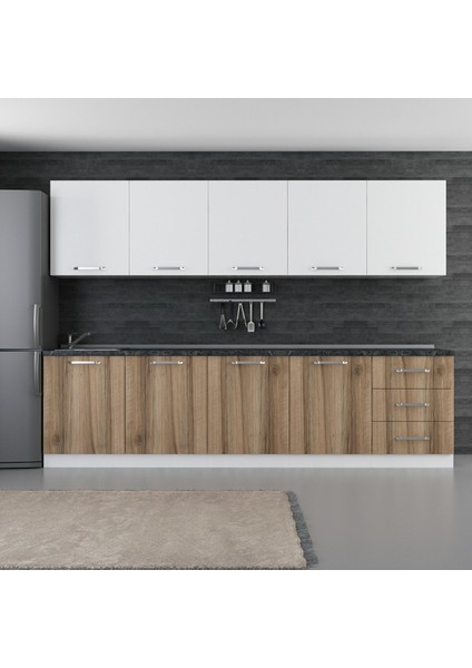 300 cm Mutfak Dolabı Beyaz Dore 300-D3