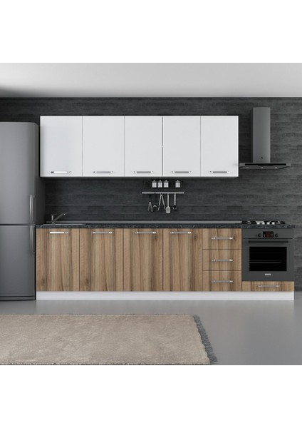 295 cm Mutfak Dolabı Beyaz Dore 295-D3