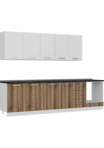295 cm Mutfak Dolabı Beyaz Dore 295-D3