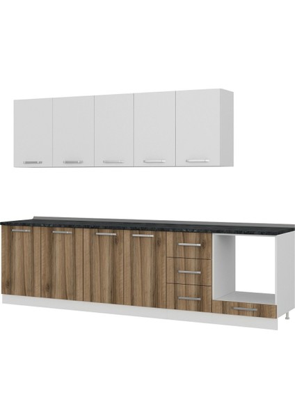 295 cm Mutfak Dolabı Beyaz Dore 295-D3