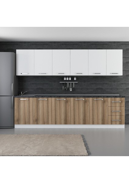295 cm Mutfak Dolabı Beyaz Dore 295-D2