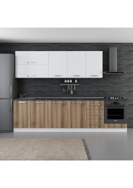 295 cm Mutfak Dolabı Beyaz Dore 295-D6