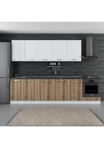 300 cm Mutfak Dolabı Beyaz Dore 300-D4