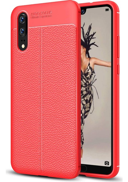 Huawei P20 Kılıf Koruyucu Esnek Tpu Silikon Kırmızı Hns
