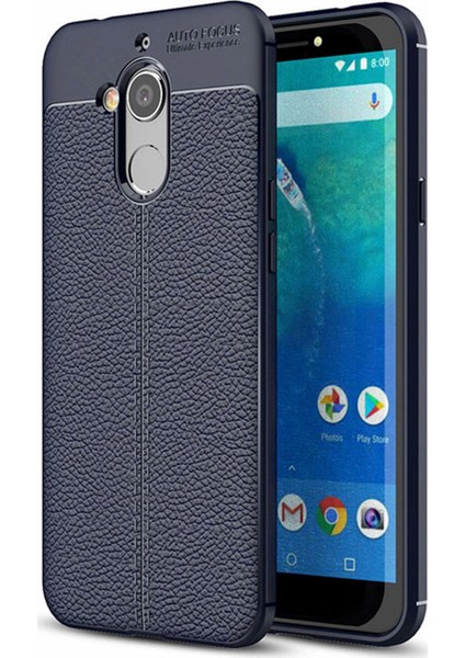 General Mobile Gm 8 Kılıf 5.7inç Koruyucu Esnek Tpu Silikon Lacivert Hns