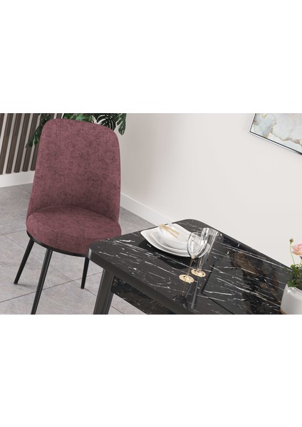 Concept Nil Serisi Barok Ahşap Desenli Yemek Masası Mutfak Masa Takımı+4 Adet Sandalye fiyatları