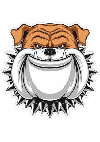Angry Dog Sticker-Etiket 8x8