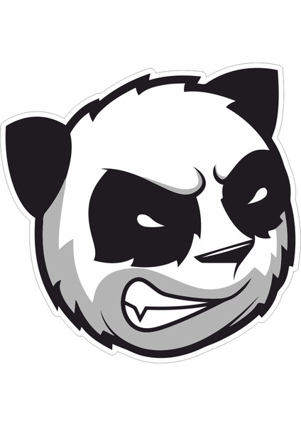 Angry Panda Sticker-Etiket 8x8