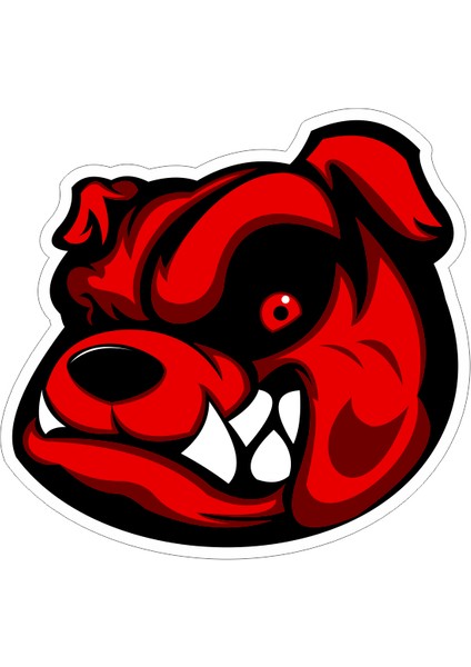 Angry Bulldog Sticker-Etiket 8x8