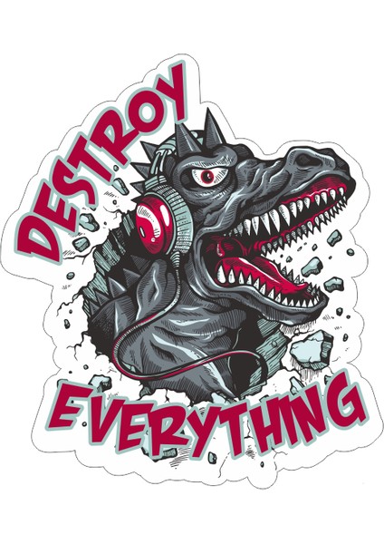 Destroy Everything Sticker-Etiket 7x6