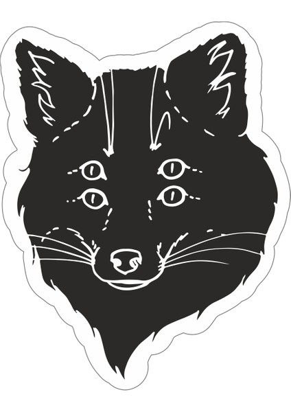 Illusion Fox Sticker-Etiket 7x9