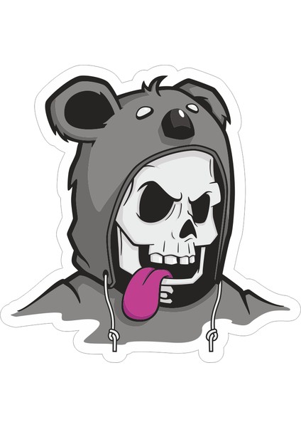 Koala Skull Sticker-Etiket 8x8 cm