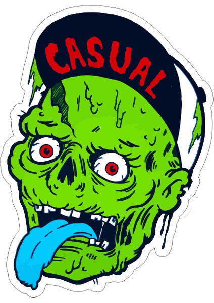 Casual Zombie Sticker-Etiket 5x7 cm