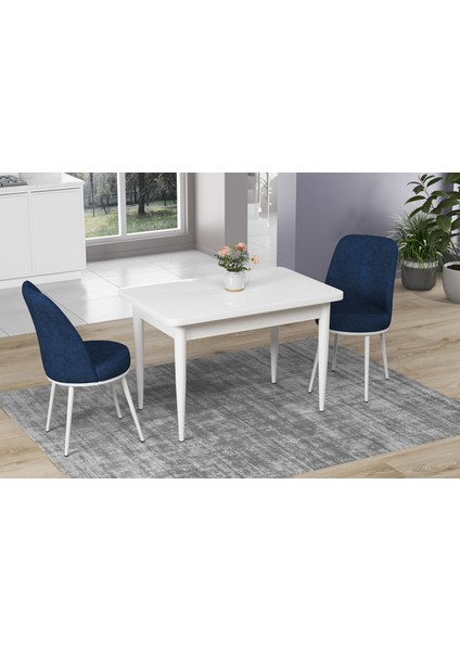 Concept Nil Serisi Beyaz Yemek Masası Mutfak Masa Takımı + 2 Adet Sandalye