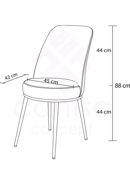 Concept Nil Serisi Beyaz Yemek Masası Mutfak Masa Takımı + 4 Adet Sandalye