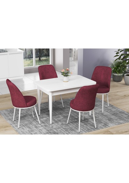 Concept Nil Serisi Beyaz Yemek Masası Mutfak Masa Takımı + 4 Adet Sandalye