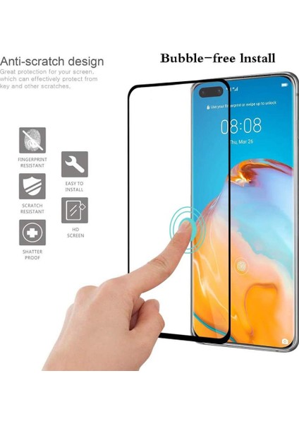 Huawei P40 Lite E 5d Mat Seramik Tam Kaplayan Ekran Koruyucu Cam