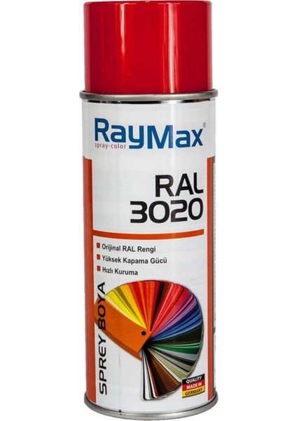 Akrilik Ral 3020 Trafik Kırmızı Sprey 400ML.MADEIN Germany