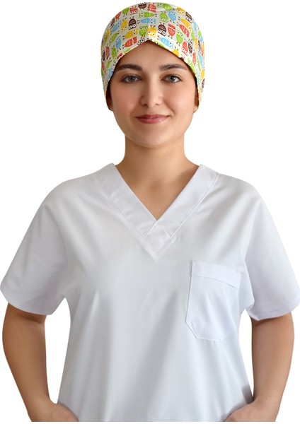 Renkli Baykuşlar Hemşire Doktor Cerrahi Ameliyathane Bonesi