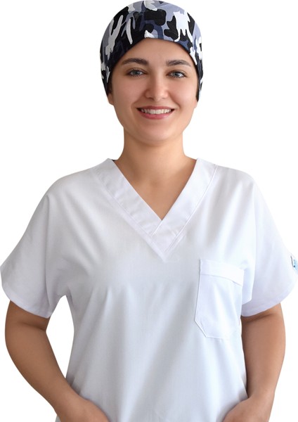 Kamuflaj Desenli Doktor Hemşire Hastane Aşçı Cerrahi Bonesi modelleri