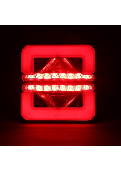 Kare Neon Akan Sinyal 3 Fonksiyonlu Stop LED Lamba 12/24 Volt Sugeçirmez 1 Adet