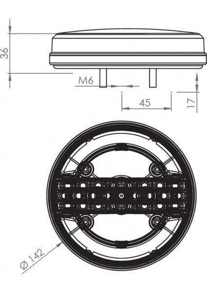 Hamburger Neon Akan Stop Lamba 12-24 Volt Su Geçirmez 1 Adet