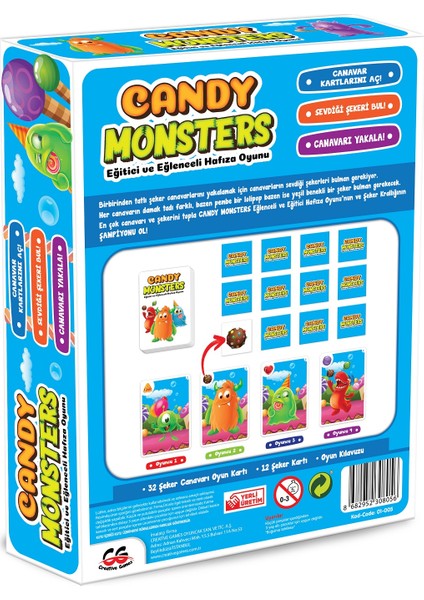 Creati Games Candy Monsters Eğitici Eğlenceli Hafıza Oyunu