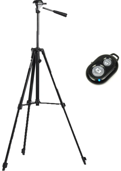 135CM WT-3512 Profesyonel Dslr Tripod Bluetooth Kumandalı Telefon Tutucu