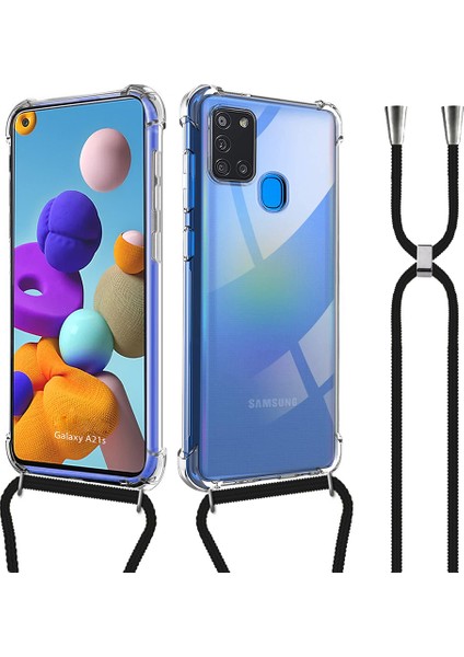 Samsung Galaxy A21S Boyun Askılı İpli Şeffaf Tank Kılıf fiyatları