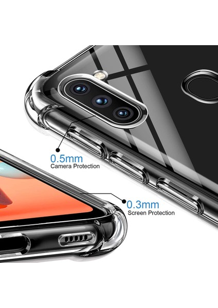 Galaxy A31 Boyun Askılı Şeffaf Tank Kılıf Siyah modelleri