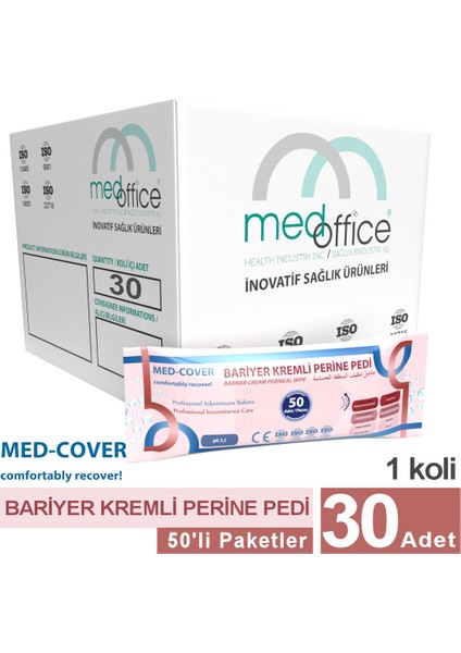 Med-Cover Bariyer Kremli Perine Pedi 50'li - 30 Adet