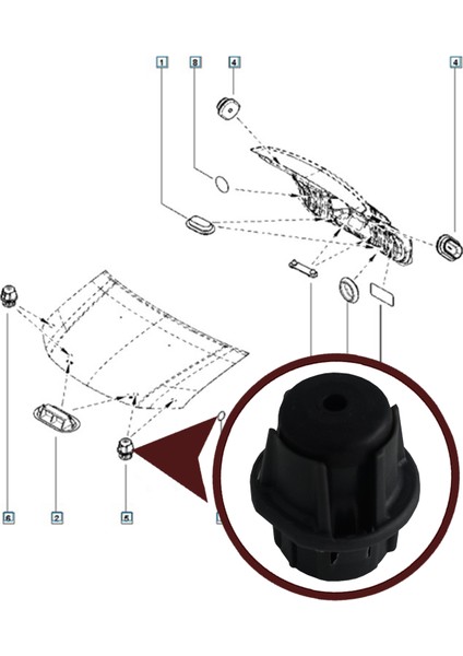 BSP975 Renault Megane Scenic Symbol Dacia Logan Sandero Için Ön Motor Kaput Ayar Takozu 8200048938