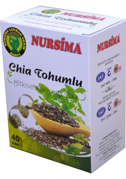 Chia Tohumlu Bitkisel Karışımlı Çay 40'lı