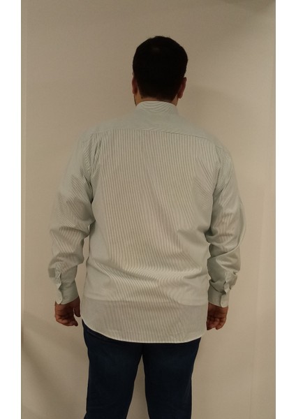 Büyük Beden Yeşil Çizgili Erkek Gömlek fırsatları