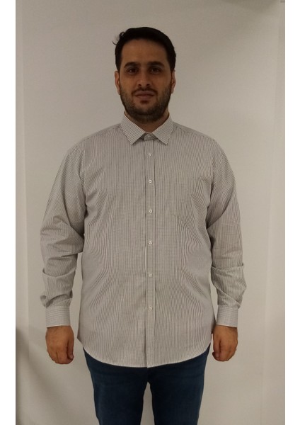 Büyük Beden Beyaz Siyah Pitikareli Erkek Gömlek fiyatları