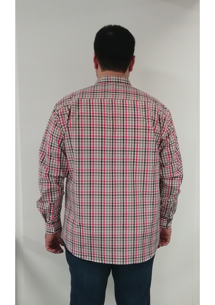 Büyük Beden Ekose Bej Erkek Gömlek fırsatları