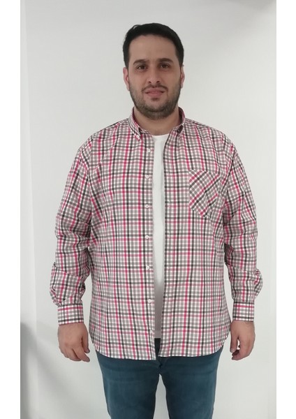Büyük Beden Ekose Bej Erkek Gömlek indirimleri