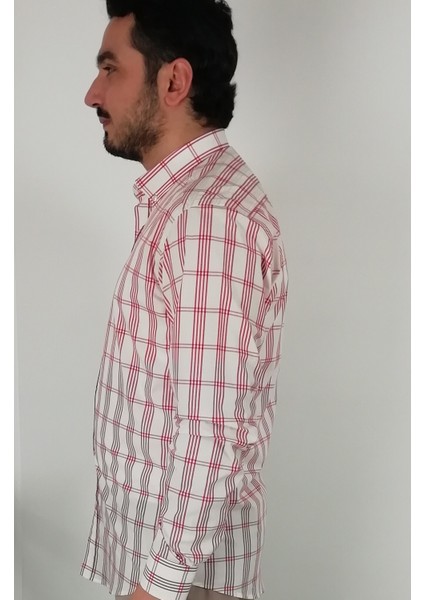 Slim Fit Ekose Bordo Erkek Gömlek fiyatları